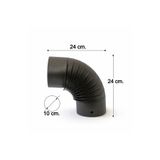 Vav Mühendislik Dirsek Pelet-Kamp Sobası Borusu Çap 10 cm (100MM) (1. Sınıf Parlak Siyah Emaye)