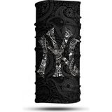 VAV Wear Desenli Motorcu Boyunluğu Buff Bandana Saç Bandı - Standart - Bej - Beyaz