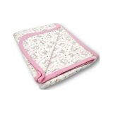 VaVbaby Ayıcık Desenli Bebek Tek Kat Kapitone Battaniye Kundak 80x90 cm Pembe