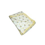 VaVbaby Ayıcık Desenli Bebek Tek Kat Kapitone Battaniye Kundak 80x90 cm Sarı