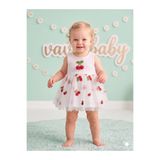 VaVbaby Kız Bebek Çocuk Prenses Kabarık Tütü Elbise Beyaz Kirazlı