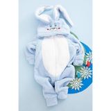 Vavbaby Welsoft Peluş Unisex Fermuarlı Kışlık Bebek Uyku Tulumu Bebek Tulumu Çocuk Tulumu Çocuk Kostümü - Mavi - 2 Yaş