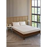 Vavey Pamuklu Çizgili Saten Tek Kişilik Lastikli Çarşaf Seti 100x200cm30 Cm 1 Adet Yastık Kılıfı 50x70 Krem