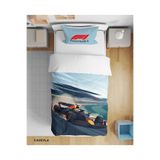 Vaveyla Home Formula 1 Yarış Desenli Nev 3D Dijital Baskılı Tek Kişilik Genç Erkek Çocuk Çarşafsız Nevresim Takımı