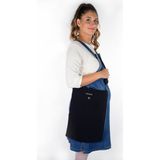 Vavien Kadın Günlük Denim Mavi Siyah Çanta - Mavi - Siyah
