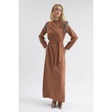Vavinor Omuz Taş Detaylı Elbise - Camel - 40