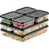 Vavis 4 Adet Buzdolabı Organizeri – Pp Plastik Şeffaf ve Ayarlanabilir Saklama Kabı, Gıdaları Taze Tutan Fresh Box, Çok Amaçlı,mikrodalga ve Bulaşık Makinesi Uyumlu (Gri, 2600 Ml) - 1/100 Toz Ceviz
