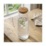 Vavis Bambu Kapaklı Borosilikat Cam Yağdanlık ve Sürahi | 1000ML (11X26CM) Çok Amaçlı Içecek ve Sıvı Gıda Saklama - 0 - Siyah - Option-1