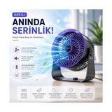 Vavis Masaüstü Vantilatör, Şarjlı Masaüstü Fan, 1200 Mah Batarya, Uzun Kullanım Süresi, 4 Kademeli Ayarlanır Güç Modu, Soğutucu Vantilatör, Sessiz Çalışma, Ergonomik Tasarım, Masaüstü Kullanım - 001-Siyah