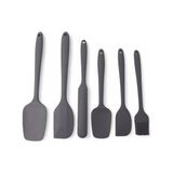 Vavis Silikon Mutfak Yardımcısı, 6 Adet Silikon Spatula, Çorba Kaşığı, Fırın Fırçası, Spatula, Isıya Dayanıklı ve Yapışmaz, Paslanmaz Çelik ve Dikişsiz Tek Parça Tasarım Siyah-Gri-Kırmızı (Gri) - Kestane Akaju - Option-1