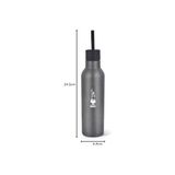 Vavis - Termal Şişe - 500ML - Koyu Gri Renk - Paslanmaz Çelik - Çift Katmanlı - 12 Saat Sıcak 24 Saat Soğuk Tutar - Hava Geçirmez Vidalı Kapak Özelliği - Özel Silikon Conta Sayesinde Sızdırmaz Şişe - 230 ml