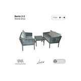 VAVRATTAN Berlin 2+2 Rattan Bahçe Balkon Takımı Taş Gri