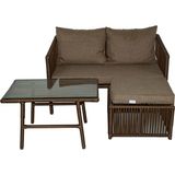Vavrattan Berlin Mini Rattan Bahçe Balkon Köşe Takımı Küf Rengi