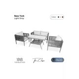 Vavrattan New York Rattan Bahçe Takımı 2 1 1 Sehpa - Açık Gri (Daytona Gri)