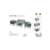 VAVRATTAN New York Rattan Bahçe Takımı 2 1 1 Sehpa-taş Gri