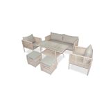 VAVRATTAN New York Xl Rattan Bahçe Balkon Oturma Takımı Kum