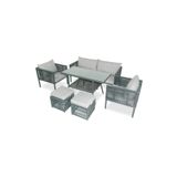 VAVRATTAN New York Xl Rattan Bahçe Balkon Oturma Takımı Taş Gri