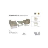 VAVRATTAN Shangai Bistro Rattan Bahçe Balkon Oturma Takımı Keten 1 1 Sehpa