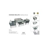 VAVRATTAN Shangai Deluxe Rattan Bahçe Takımı Taş Gri 2+1+1+sehpa