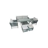 VAVRATTAN Shangai Deluxe Xl Rattan Bahçe Balkon Oturma Takımı-taş Gri