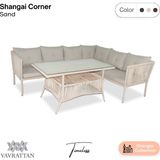 Vavrattan Shangai Kum Rengi Rattan Bahçe Balkon Köşe Takımı Dayanıklı Malzeme ile Modern Tasarım