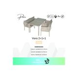 VAVRATTAN Vera 2+1+1 Rattan Bahçe Balkon Yemek Takımı Kum