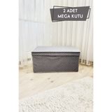 Vaybe Dolap / Çekmece Içi 2 Adet Mega Çok Amaçlı Saklama Kutusu Hurç Organize Oyuncak Kutusu Hurç Gri Pua - 0