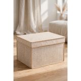 VAYBE Mini Çok Amaçlı Saklama Kutusu Hurç Oyuncak Kutusu,Düzenleyici Bej Çizgi Desen 30x40x25