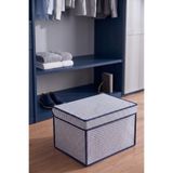 VAYBE Mini Çok Amaçlı Saklama Kutusu Hurç Oyuncak Kutusu,Düzenleyici Mavi Çizgi Desen 30x40x25