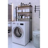 VayLife Çamaşır Makinesi Üstü Düzenleyici Raf Banyo Dolabı Rafı 150x70x17,5 Ceviz