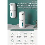 Vayomy Otomatik Köpük Sıvı Sabunluk Sensörlü Köpük Sabun Makinesi 380 Ml Usb Type-c Şarjlı Foamsmart Beyaz