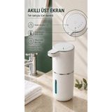 Vayomy Otomatik Köpük Sıvı Sabunluk Sensörlü Köpük Sabun Makinesi 380 Ml Usb Type-c Şarjlı Foamsmart Beyaz