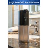 Vayomy Otomatik Sensörlü Köpük Sıvı Sabunluk Şarjlı Köpük Sabun Makinesi 350 ml USB Type-C