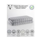 Vayomy Ultra Yumuşak Wellsoft Ağırlıklı Yorgan Battaniye Tek Kişilik Çift Taraflı 6 Kg Gri 150x205 4 Mevsim