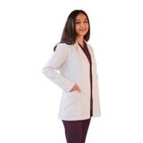 Vayteks Gömlek Yaka Ceket Boy Beyaz Kadın Doktor Öğretmen Laboratuvar Önlüğü Beyaz
