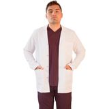 Vayvaylı Gömlek Yaka Ceket Boy Beyaz Erkek Doktor Öğretmen Laboratuvar Önlüğü