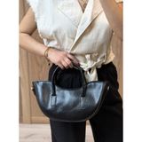Vazıradk Solis Oval Kesim El ve Omuz Çantası - Siyah