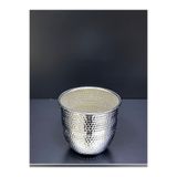 VAZO DEKOR Gümüş Renkli Dövme Metal Dekoratif Saksı - 15x13 cm - Lüks Görünümlü Vazo & Çiçeklik