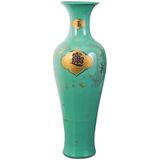Vazo Mezar Seramik Modern Büyük Zemin Ayakta Dekorasyon Sanat Ev Ev Düğün Oturma Odası Yatak Odası Ofis Masası Çiçekler için 33 x 67 cm (Renk: Mavi) (Yeşil)