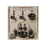 vb vitrinbanyo 3'lü Lüks Hamam Seti 2 Adet Bakır Eskitme Tuğralı Osmanlı Musluğu + Bakır Eskitme Hamam Tası Pirinç Kurna Musluğu Seti