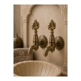 vb vitrinbanyo Antik Fırçalanmış Kurna Musluğu Osmanlı Tuğralı Hamam Musluğu İkili Set Komple Pirinç Duvar Tipi Hamam Çeşmesi