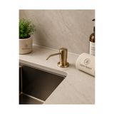 vb vitrinbanyo ESKİTME GOLD ANKASTRE SIVI SABUNLUK ANTİK GOLD MUTFAK EVİYE VE BANYO LAVABO UYUMLU İTHAL 5 YIL GARANTİLİ 500ML