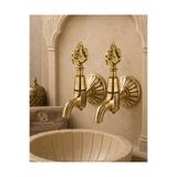 vb vitrinbanyo Gold Kurna Musluğu Osmanlı Tuğralı Hamam Musluğu İkili Set Komple Pirinç Duvar Tipi Hamam Çeşmesi