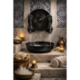 vb vitrinbanyo Kurna Musluğu Hamam Musluğu Hamam Tası Komple Set Siyah Renk Pirinç Malzeme