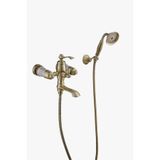 vb vitrinbanyo Victoria Antik Gold Mafsallı El Duşlu Banyo Bataryası – Retro Vintage Tasarım Duş Seti