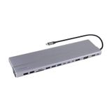 Vcom Cu4703 Type-C To Usb3.0-3+Usb2.0-2+Vga+Rj45+Sd+Tf+Audio+Hdmı+Dp+Usb-C Data-2+Usb-C Çoklayıcı