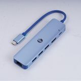 Vcom CUE55 Mavi Type-C To Hdmi(4K@30Hz)+Gigabit LAN+Usb3.0+Pd 3.0 100W Çoklayıcı