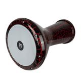 VD Vatan Darbuka Döküm Siyah Kırmızı Çatlak Desenli Boyalı Darbuka Drum, Doumbek, Perküsyon
