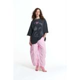 #vdr viadellerose Siyah Grafik Baskılı Yıkamalı Oversize Tunik 19084