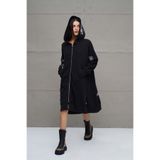 #vdr viadellerose Siyah Kapüşonlu Oversize Uzun Hırka 18141